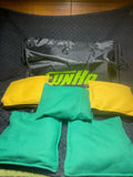 Regulation Cornhole Bags in Yellow and Green with Carry Bag - The Perfect Addition to Your Backyard Games